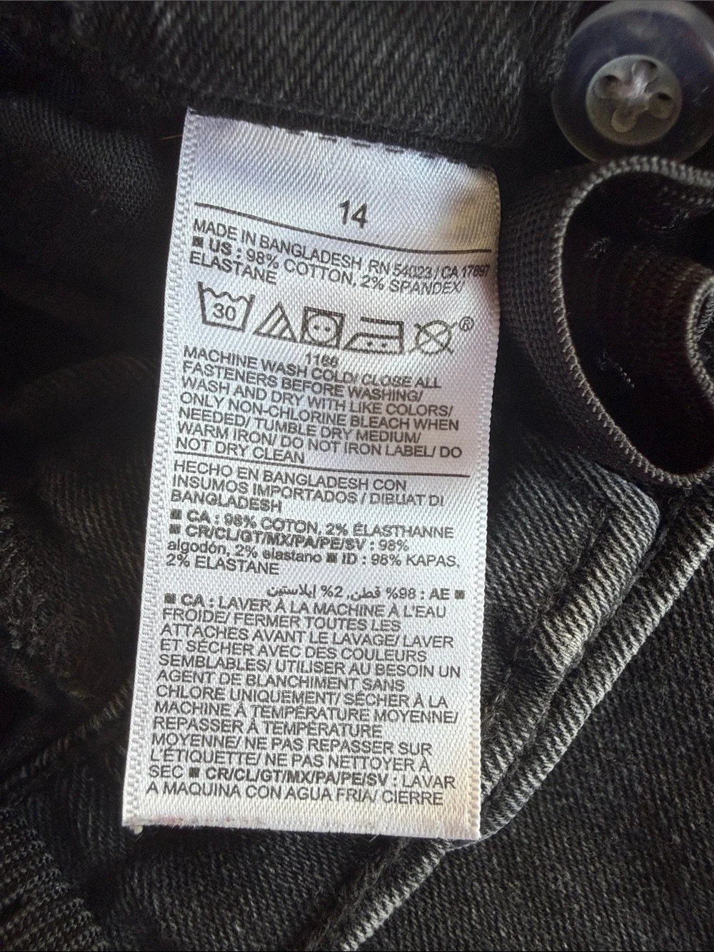 Old Navy Straight Charcoal Black Straight Jeans With Adjustable Waist